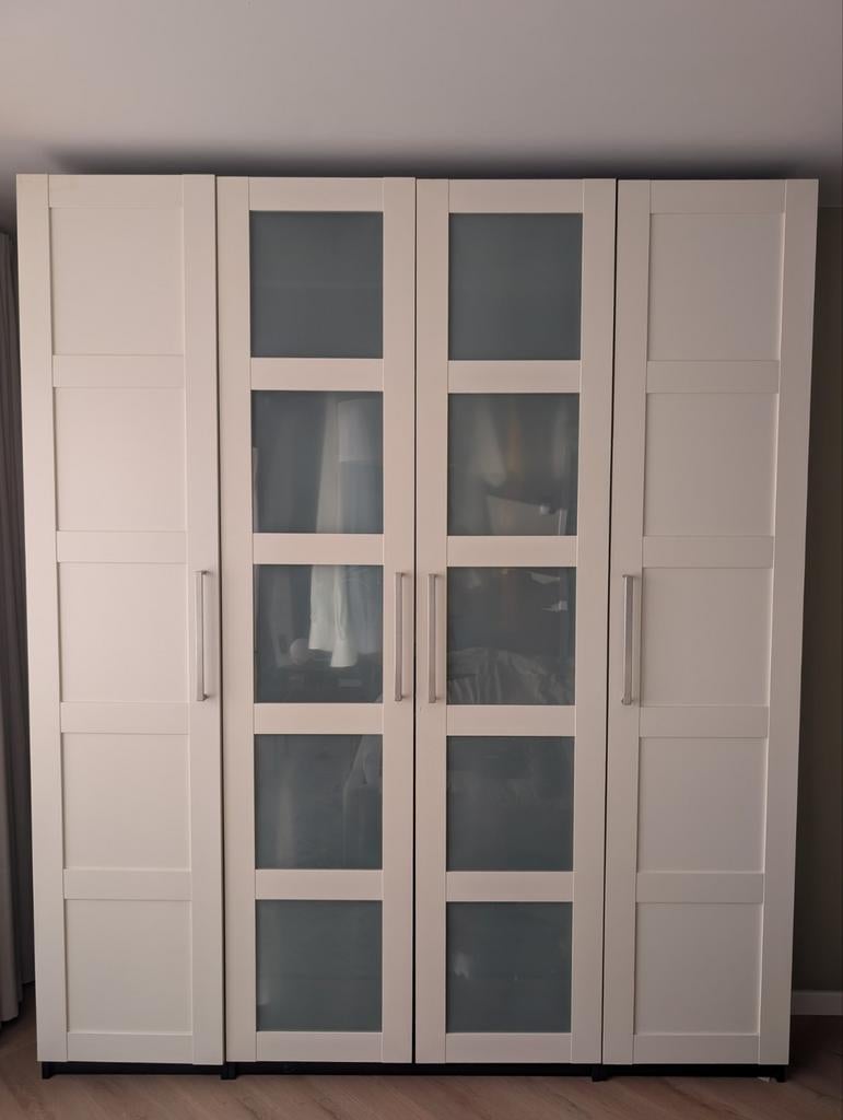 IKEA Pax Kast - 4 delen - Gedemonteerd - Wit/Zwart, Gebruikt, 200 cm of meer, Modern, 50 tot 75 cm
