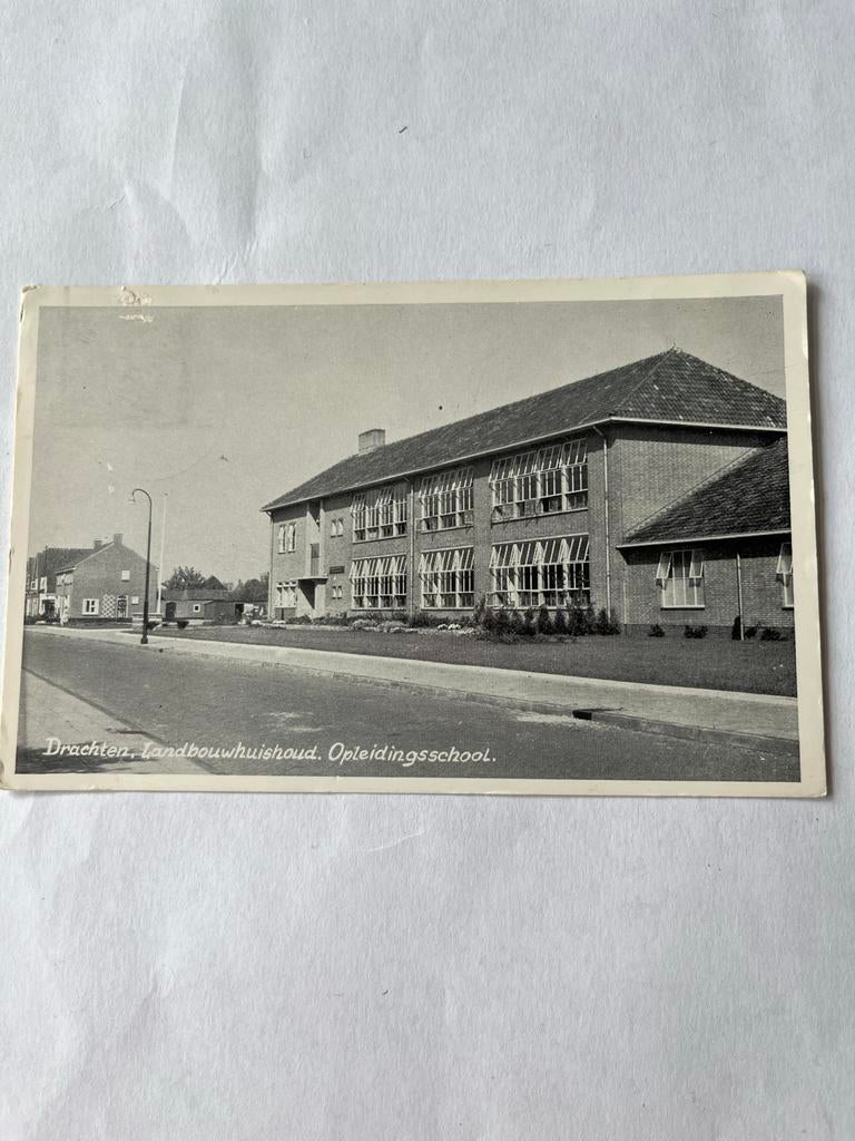 Oude ansichtkaart Drachten, Landbouwhuishoud. Opleidingsscho, Ophalen of Verzenden, 1940 tot 1960, Gelopen, Friesland