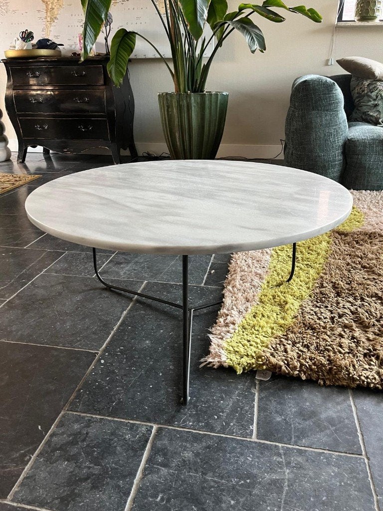 Marmeren salontafel, Huis en Inrichting, Tafels | Salontafels, Ophalen, Overige materialen, Klassiek, modern, Gebruikt