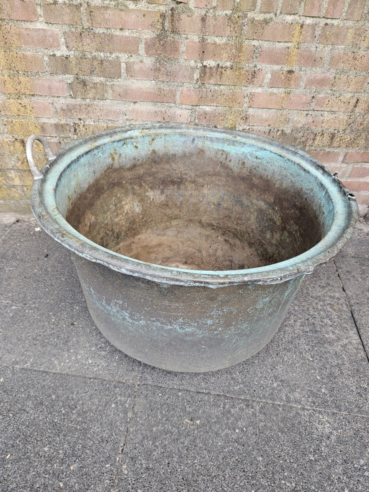 Antieke Koperen Ketel / Bloempot met Patina, Antiek en Kunst, Antiek | Koper en Brons, Ophalen