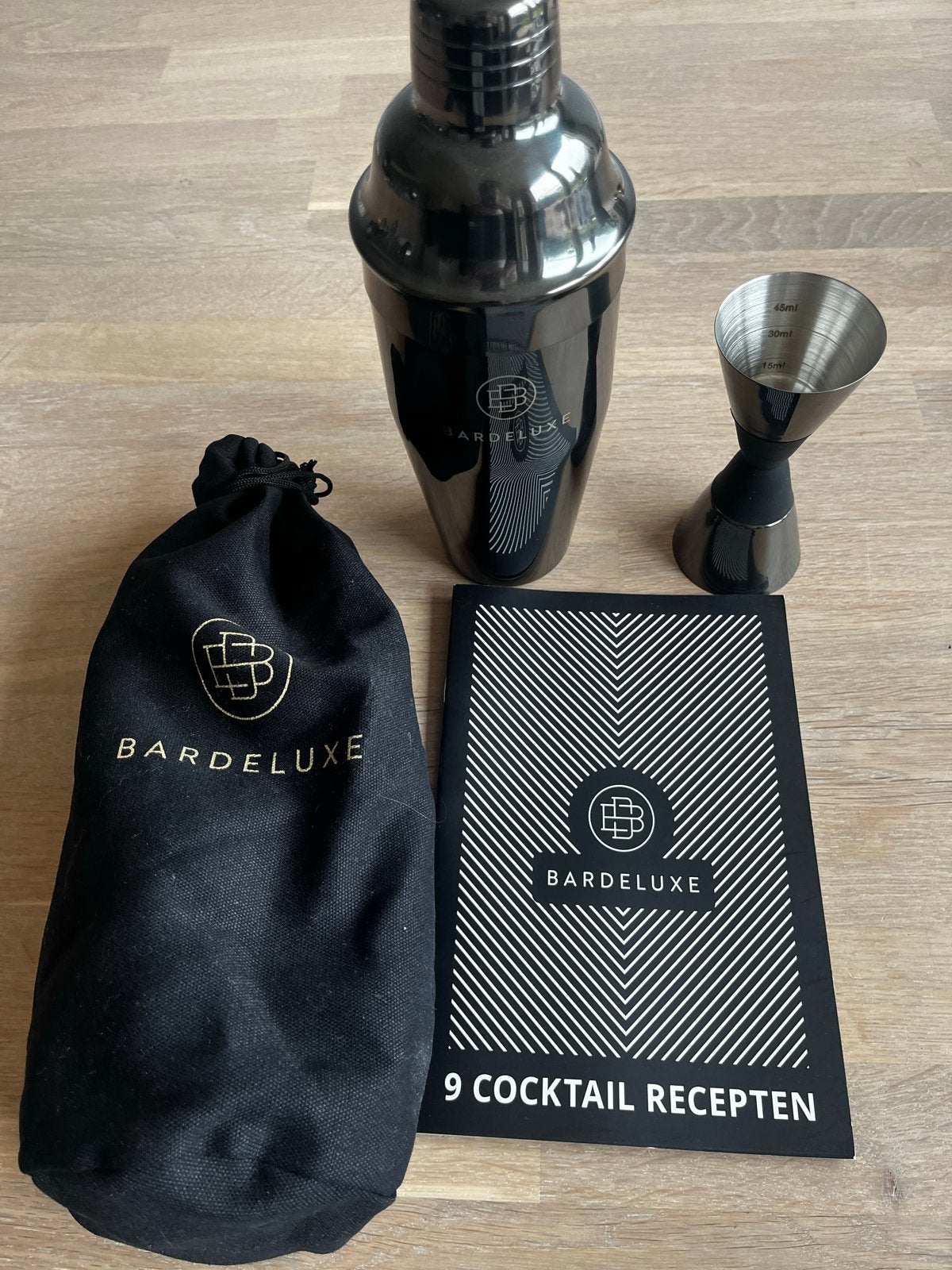 Complete BarDeluxe Cocktail Set met Glazen - Nooit Gebruikt!, Ophalen, Overige typen, Nieuw, Zwart