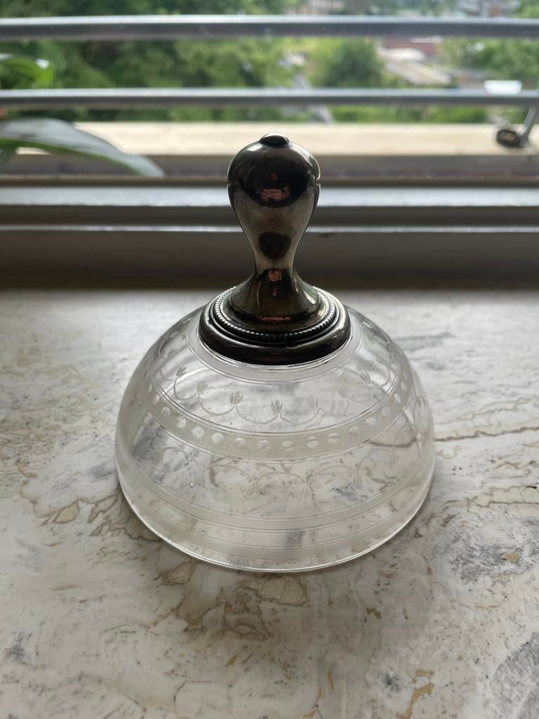 Zilveren deksel met glas, Antiek en Kunst, Ophalen of Verzenden
