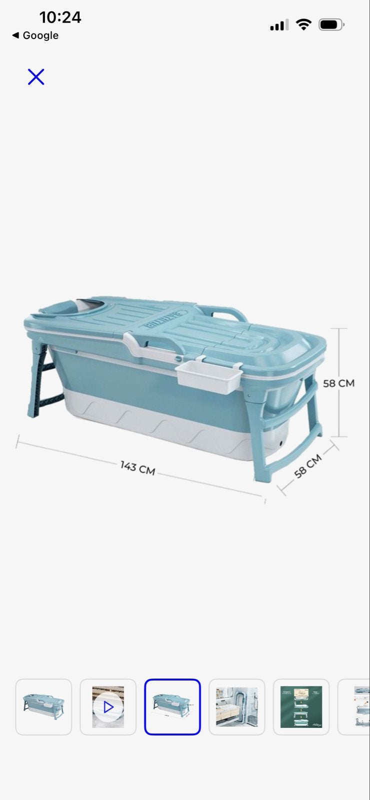 Inklapbaar XL Ligbad - 143 cm - Blauw, Ophalen, Overige typen, Nieuw, 50 tot 100 cm