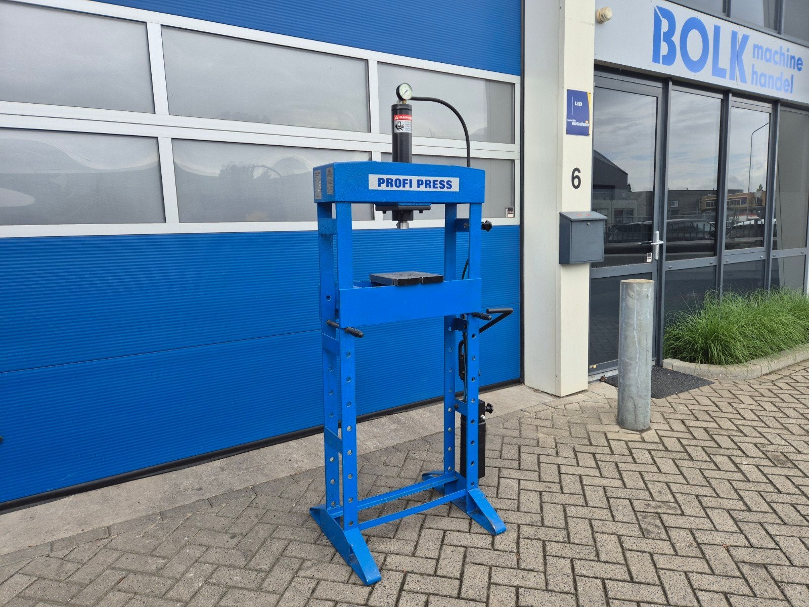 Profi Press Hydraulische Werkplaatspers Handbediend 15TON, Gebruikt, Holland, Info@bolkmachinehandel.nl, Ophalen of Verzenden