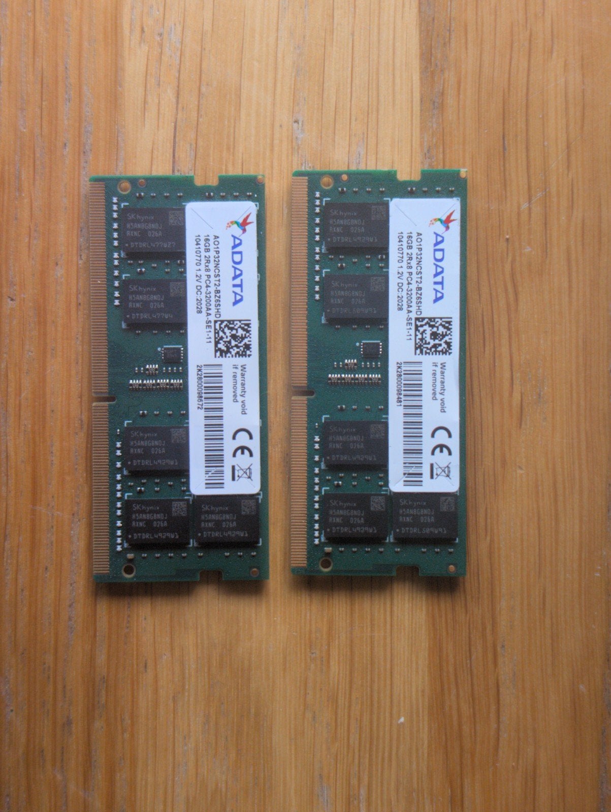 2x16GB ADATA DDR4-3200 SODIMM, Computers en Software, RAM geheugen, 32 GB, DDR4, Ophalen of Verzenden, Zo goed als nieuw