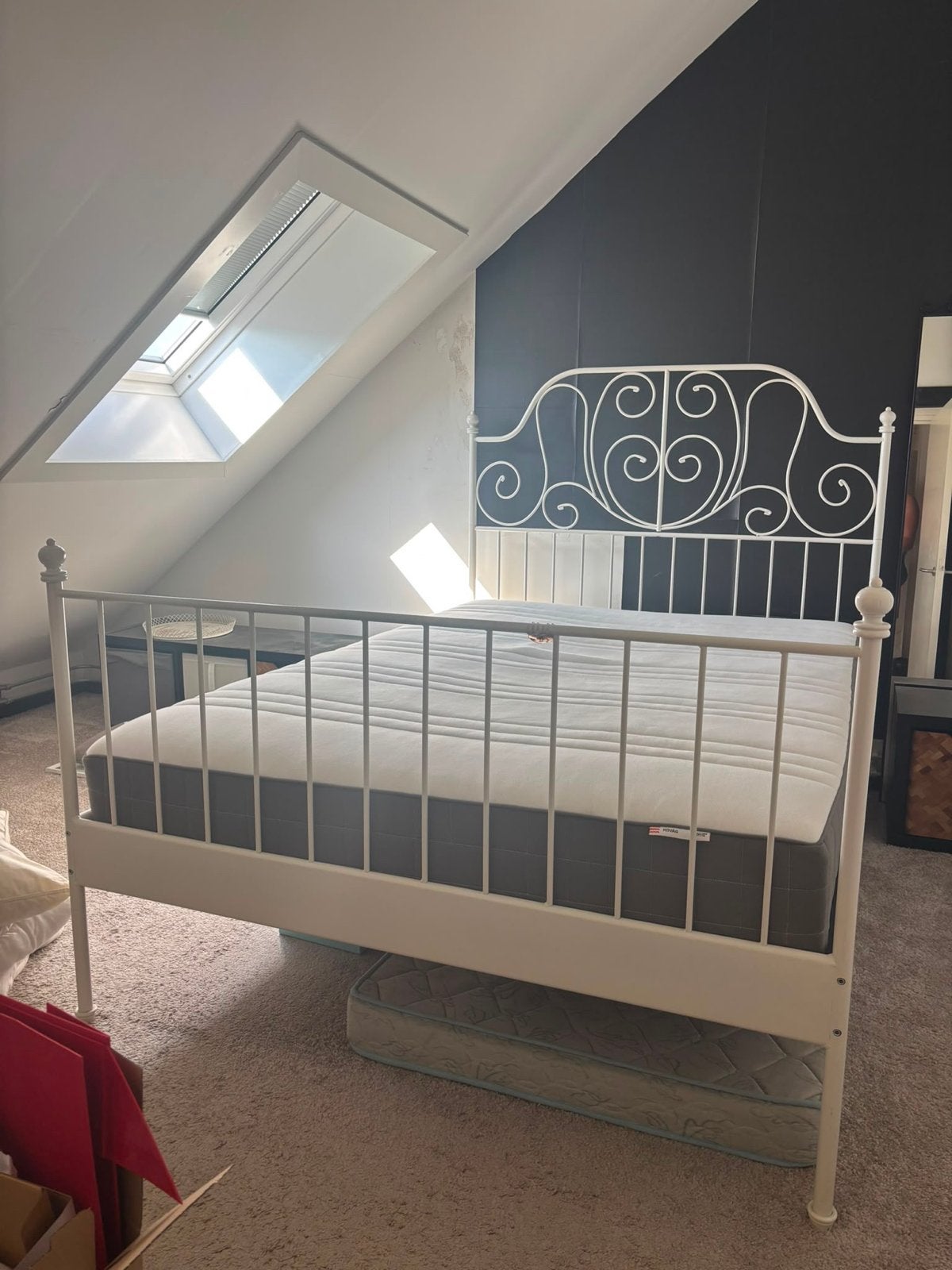 Ikea LEIRVIK bedframe, Ophalen, Gebruikt, Wit, Tweepersoons