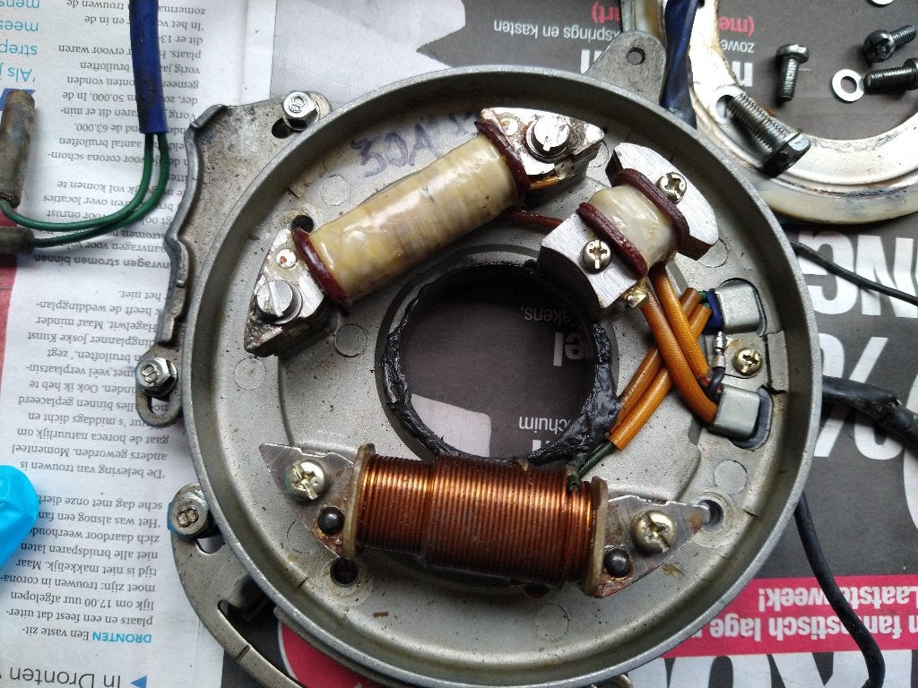 Ontstekingsplaat compleet voor Yamaha 30A, Watersport en Boten, Ophalen of Verzenden, Gebruikt, Motor en Techniek