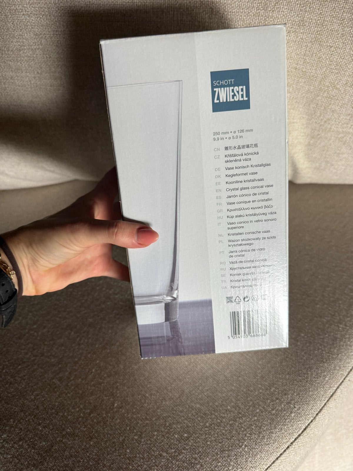 Schott Zwiesel Pure Vaas - Kristalglas - 25 cm, Overige kleuren, Nieuw, Ophalen of Verzenden, Glas