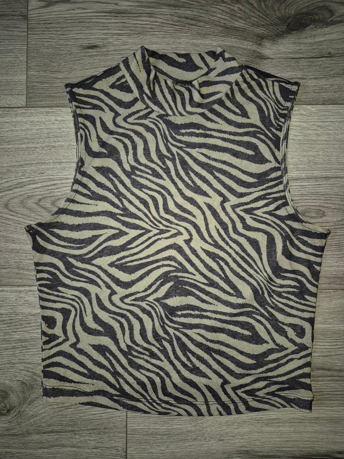 REVIEW Zebraprint mouwloze top maat L, Kleding | Dames, Tops, Maat 42/44 (L), Ophalen of Verzenden, Zo goed als nieuw, REVIEW