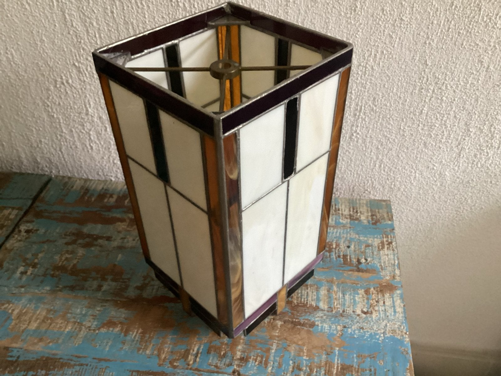 Unieke Glas-in-lood Lamp - Hangend of Staand Model, Ophalen of Verzenden, Gebruikt, Glas
