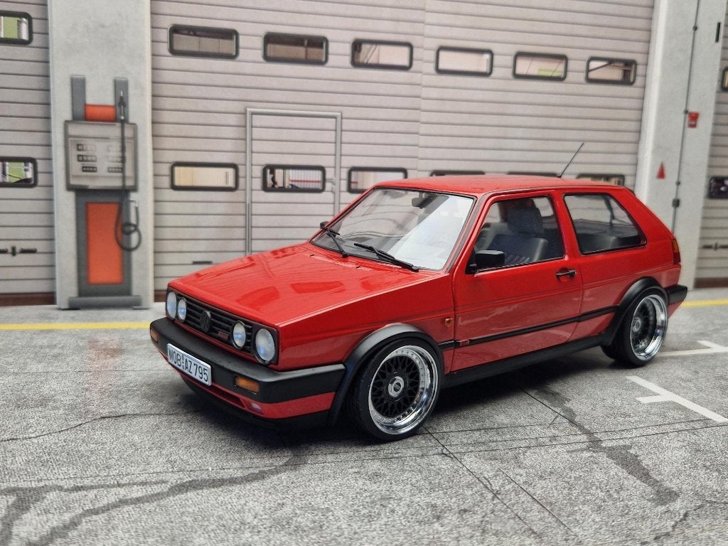 1:18 Volkswagen Golf MK2 GTI G60 - Rood - met BBS RM Velgen!, Solido, Auto, Nieuw, Ophalen of Verzenden