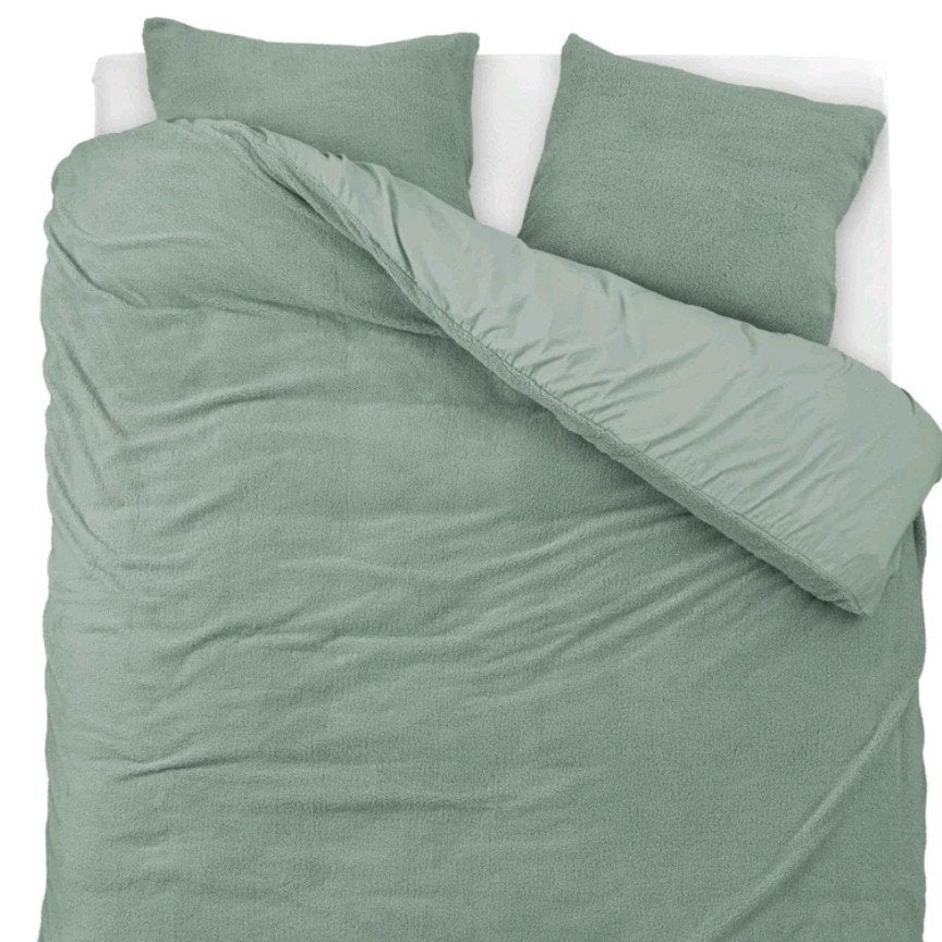 Sleeptime Teddy Dekbedovertrek Donkergroen 240x200/220, Anti-allergisch, Dekbedovertrek, Onbekend, Sleeptime