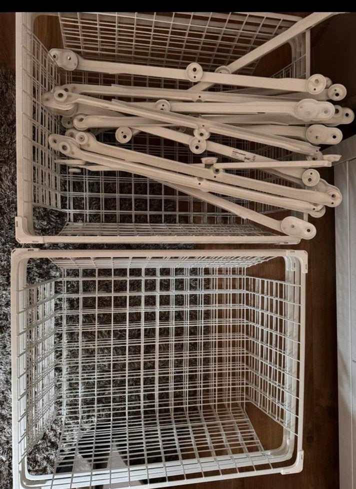 8x IKEA Draadmanden met Rails - Opbergsysteem, Ophalen, Gebruikt, Metaal