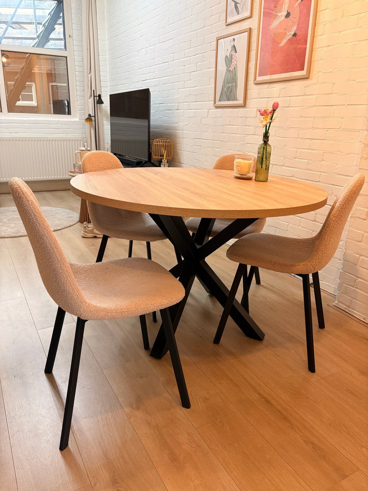 Ronde eettafel, 1.20m breed