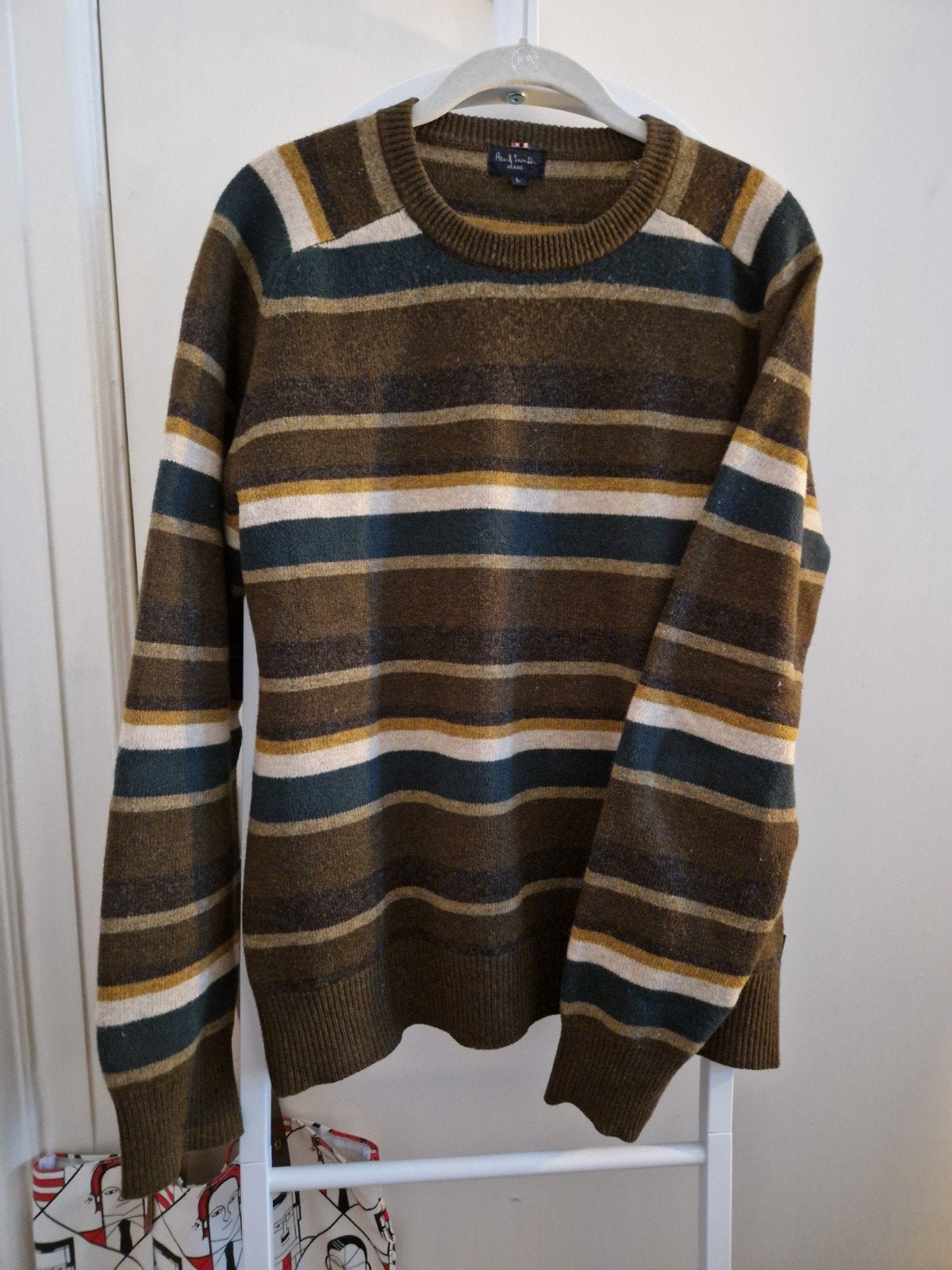 Paul Smith trui streep 100% wol - multicolor mt L, Ophalen of Verzenden, Zo goed als nieuw