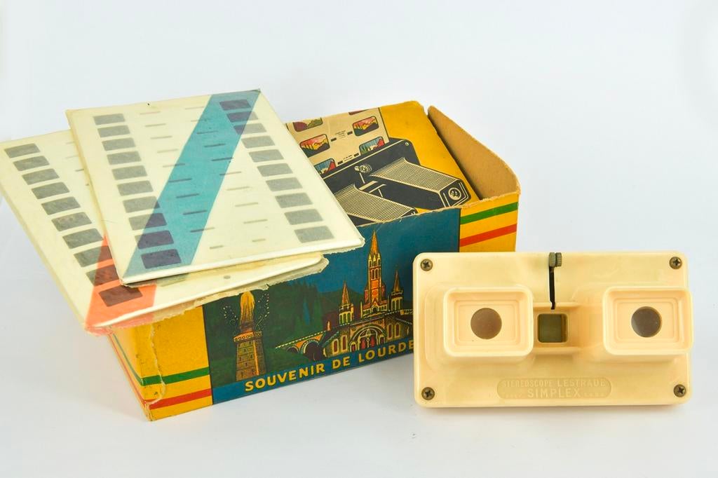 SOUVENIR DE LOURDES , STEREOSCOPE, Ophalen of Verzenden, Gebruikt, Kaart of Prent