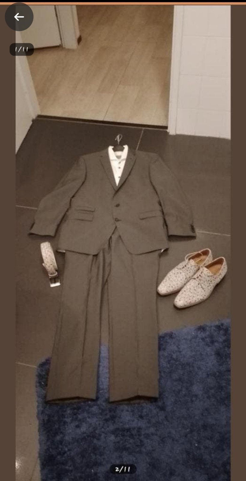 trouwpak met riem en schoenen, Ophalen, Maat 52/54 (L), Benvenutomet, Zo goed als nieuw