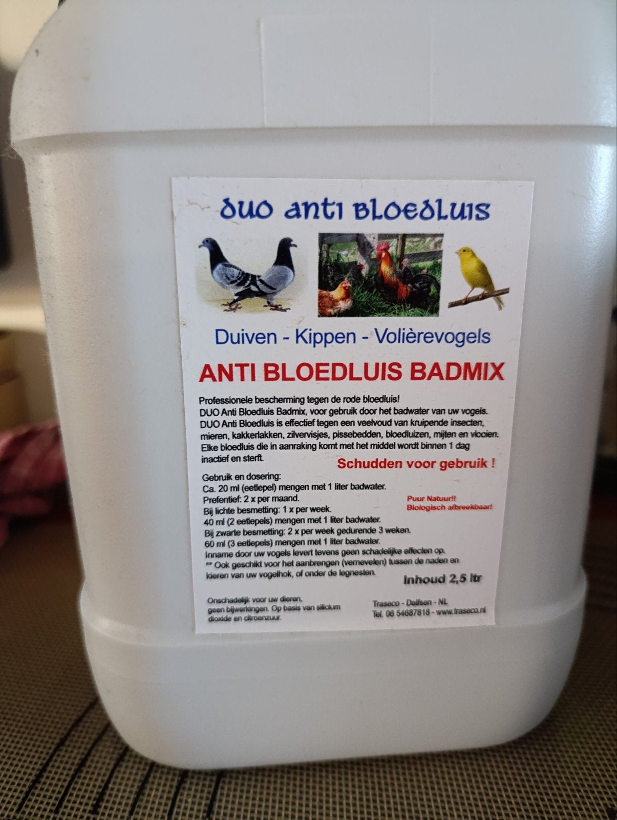 2,5 liter Anti bloedluis badmix, Meerdere dieren