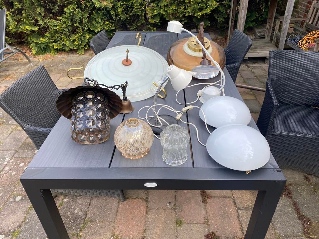 Vintage retro lampen kelkjes hanglamp enz, Ophalen of Verzenden, Zo goed als nieuw, Minder dan 50 cm