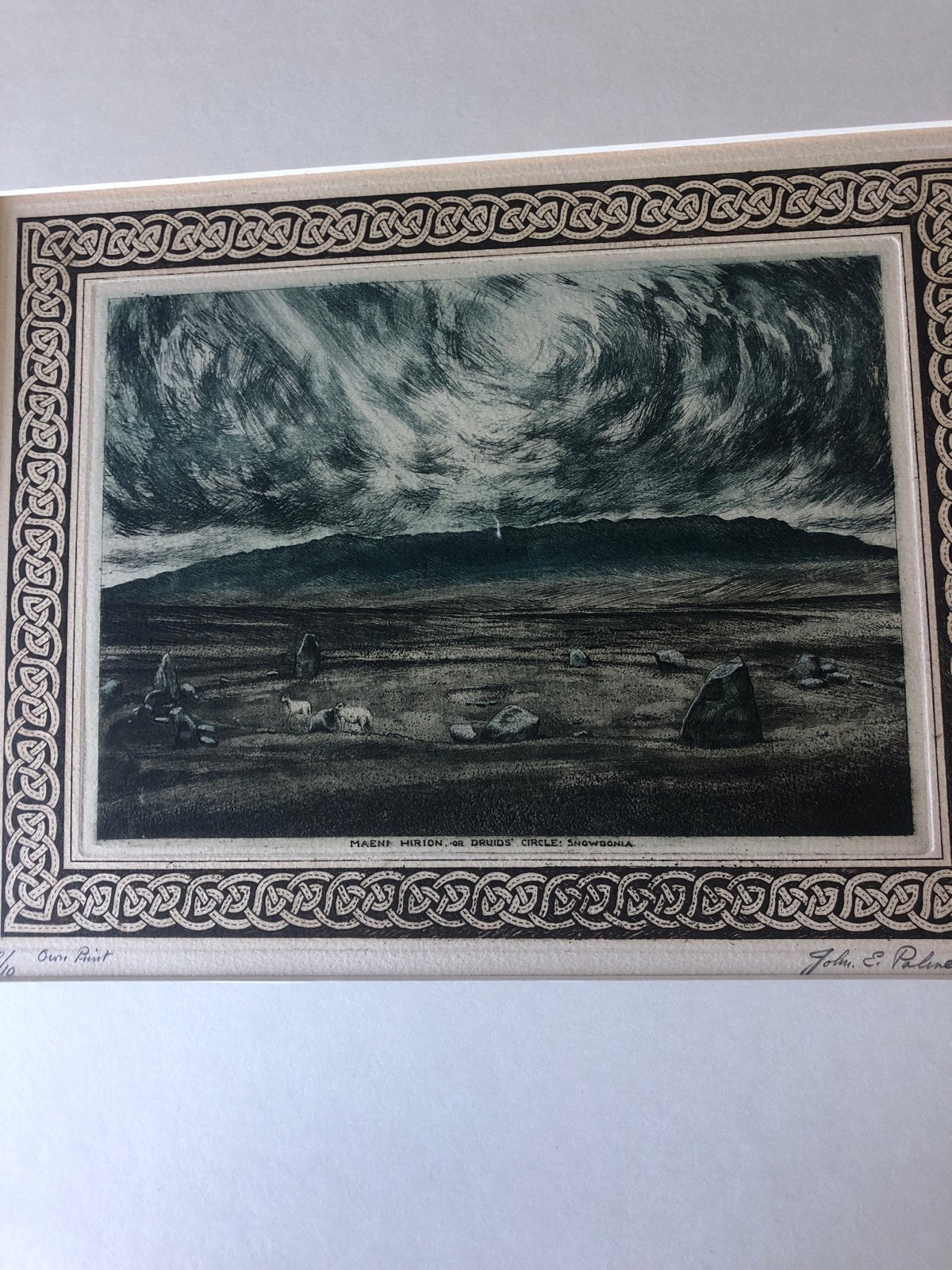 John E. Palmer - Maen Hirion of Druids Circle Snowdonia 1980, Ophalen of Verzenden, Landschap, 1950 - 1999, Genummerd