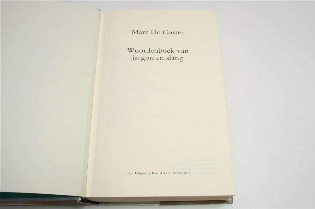 Woordenboek van Jargon en Slang — Marc De Coster, Boeken, Ophalen of Verzenden, Gelezen, Van Dale