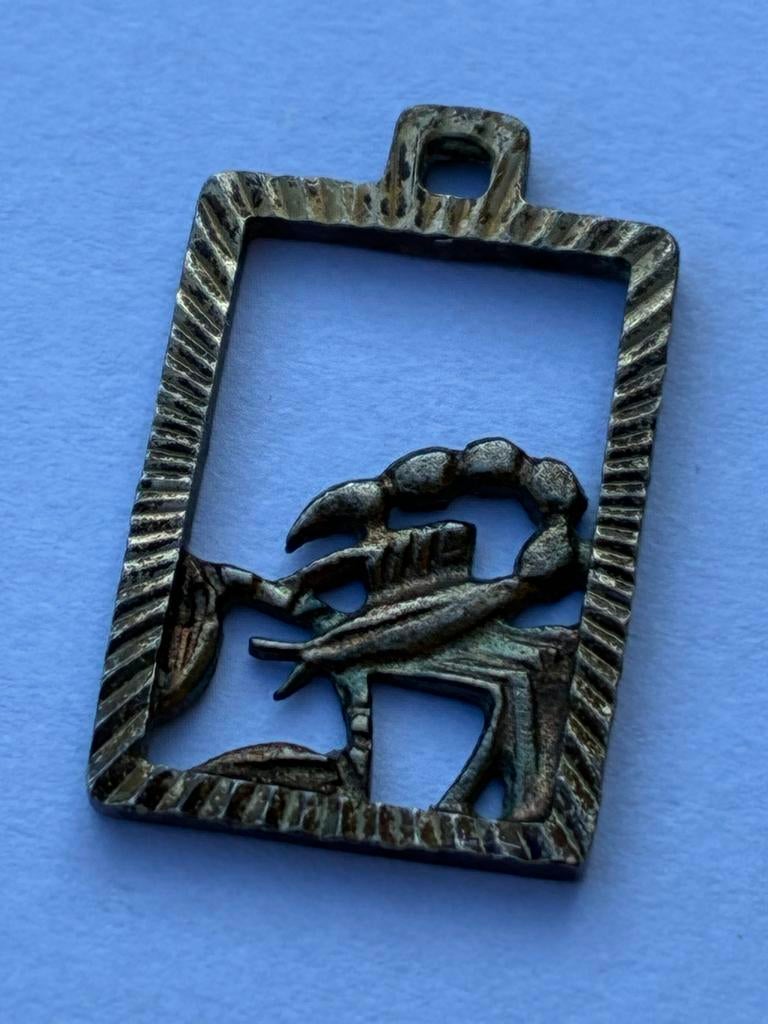 Vintage Zilveren Schorpioen Bedel - Zodiac Hanger, Overige merken, Gebruikt, Ophalen of Verzenden, 1 bedel