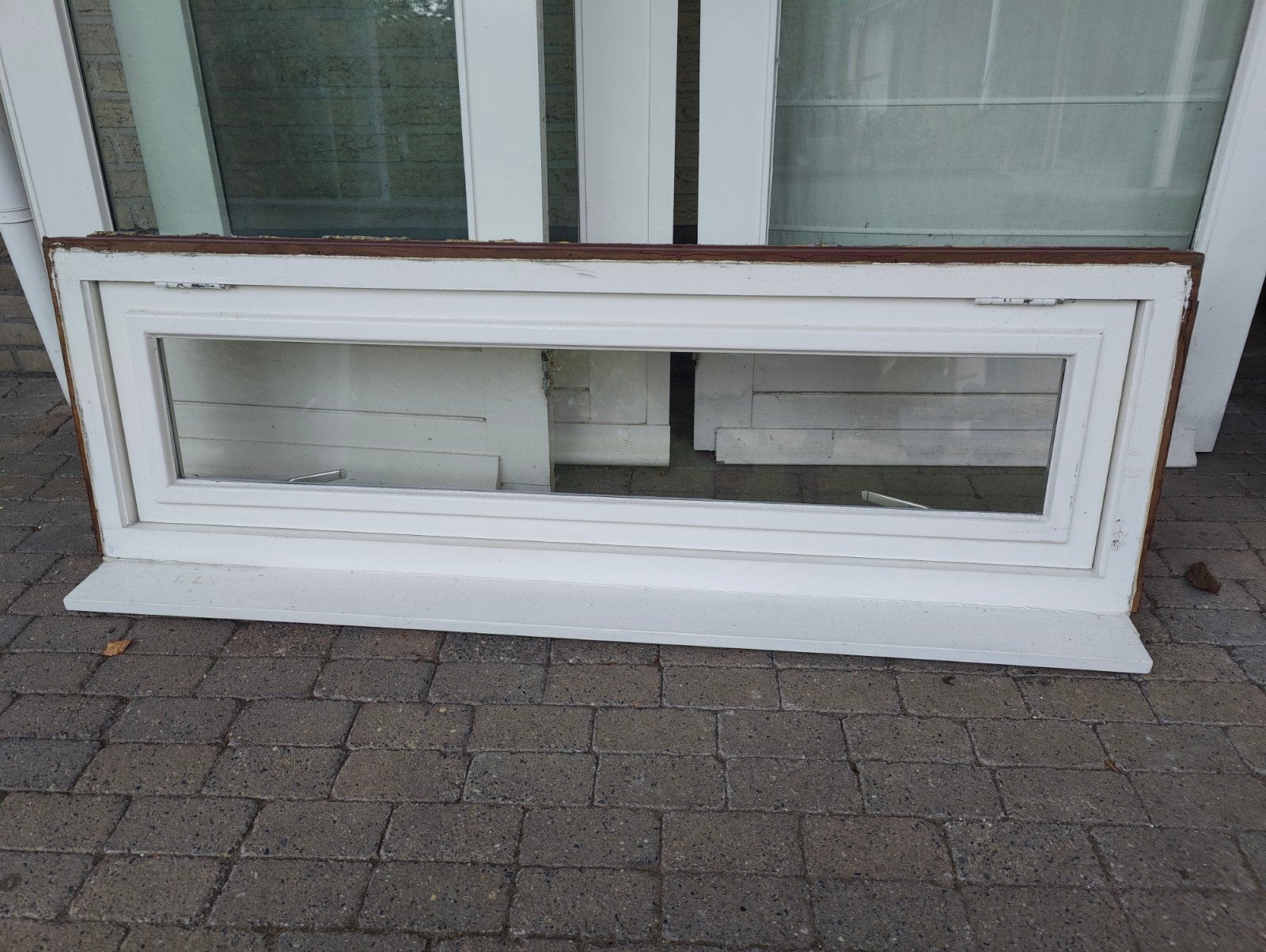 Klapraam hardhout, 150*48, Dubbelglas - Wit, Doe-het-zelf en Verbouw, Ophalen, Gevelraam of Ruit, Gebruikt, Minder dan 80 cm