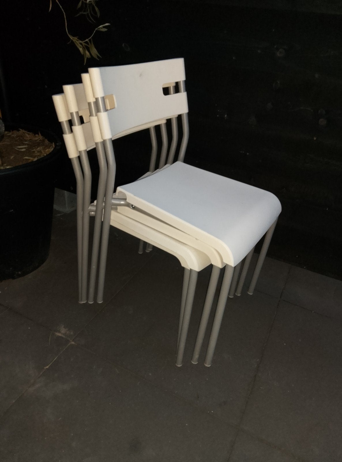Vier Ikea stapel stoelen, Huis en Inrichting, Stoelen, Ophalen, Gebruikt, Vier