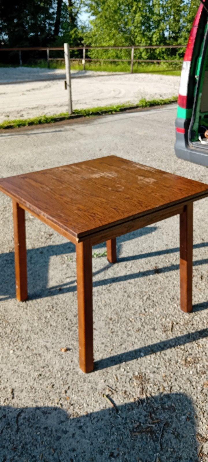 Simpele 4kanten tafel ca 90 x 90 cm. Uitschuifbaar., Ophalen, Gebruikt