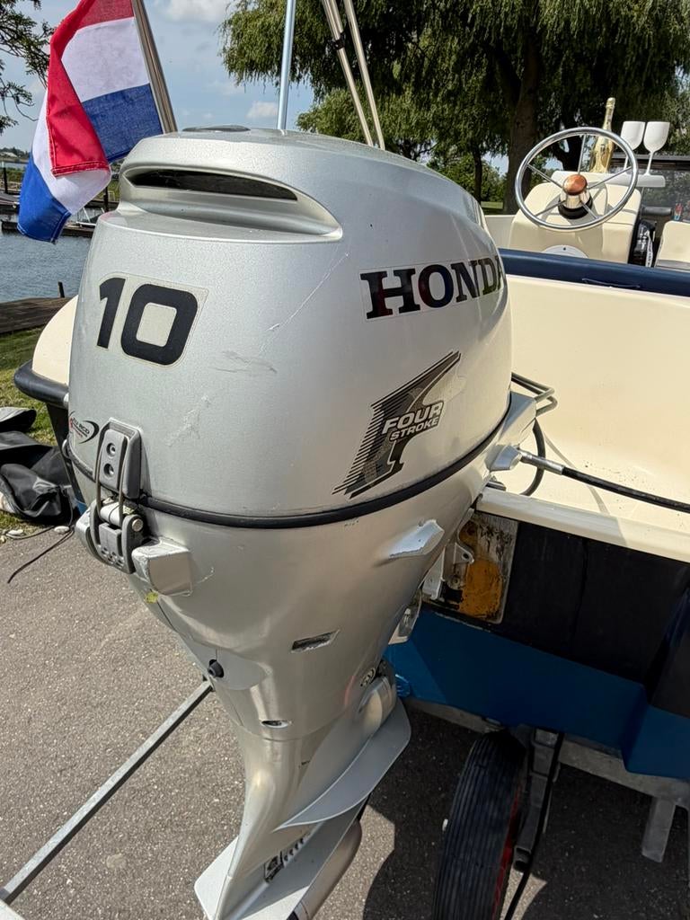 Topcraft 420 comfort inc honda 10pk en trailer, Watersport en Boten, Ophalen, Zo goed als nieuw