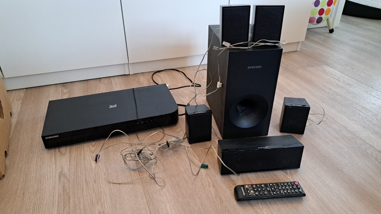 Compleet Samsung Surroundset met DVD-speler, Audio, Tv en Foto, Ophalen of Verzenden, Gebruikt, 5.1-systeem, Dvd-speler