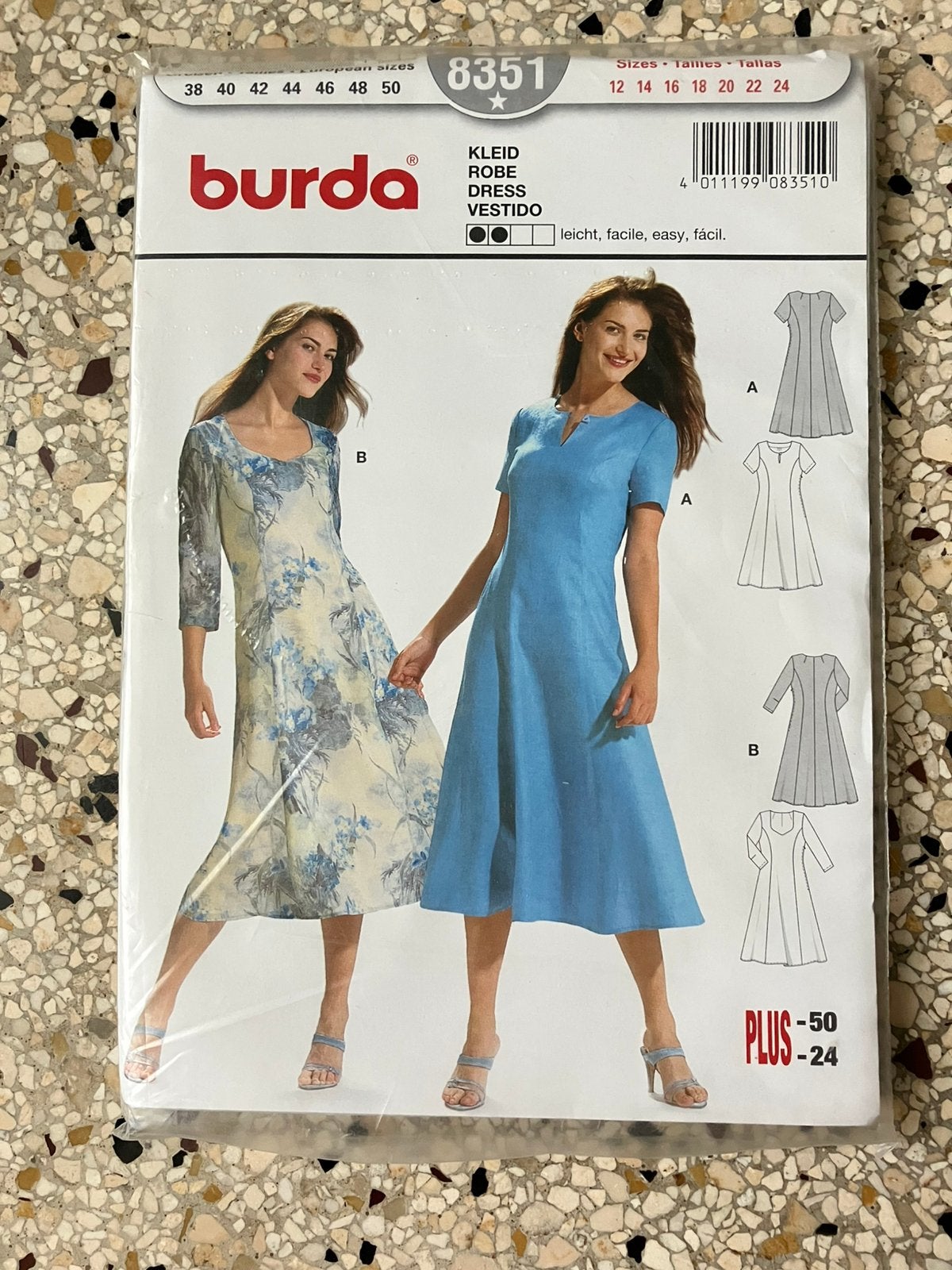 Burda patroon 8351 jurk maat 38 t/m 50, Overige typen, Vrouw, Nieuw, Burda