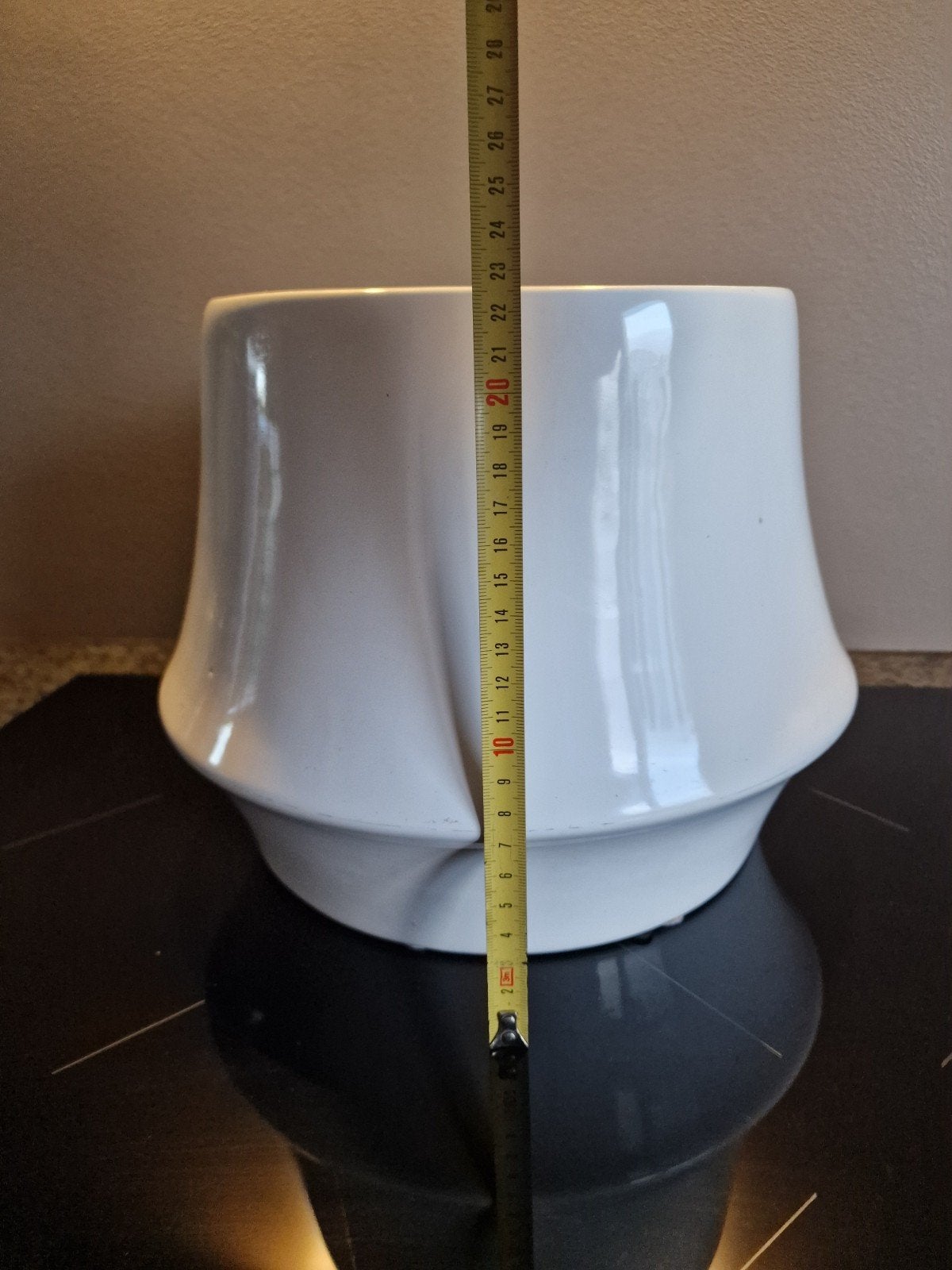 Witte bloempot/plantenbak, Ophalen, Rond, Binnen, Zo goed als nieuw