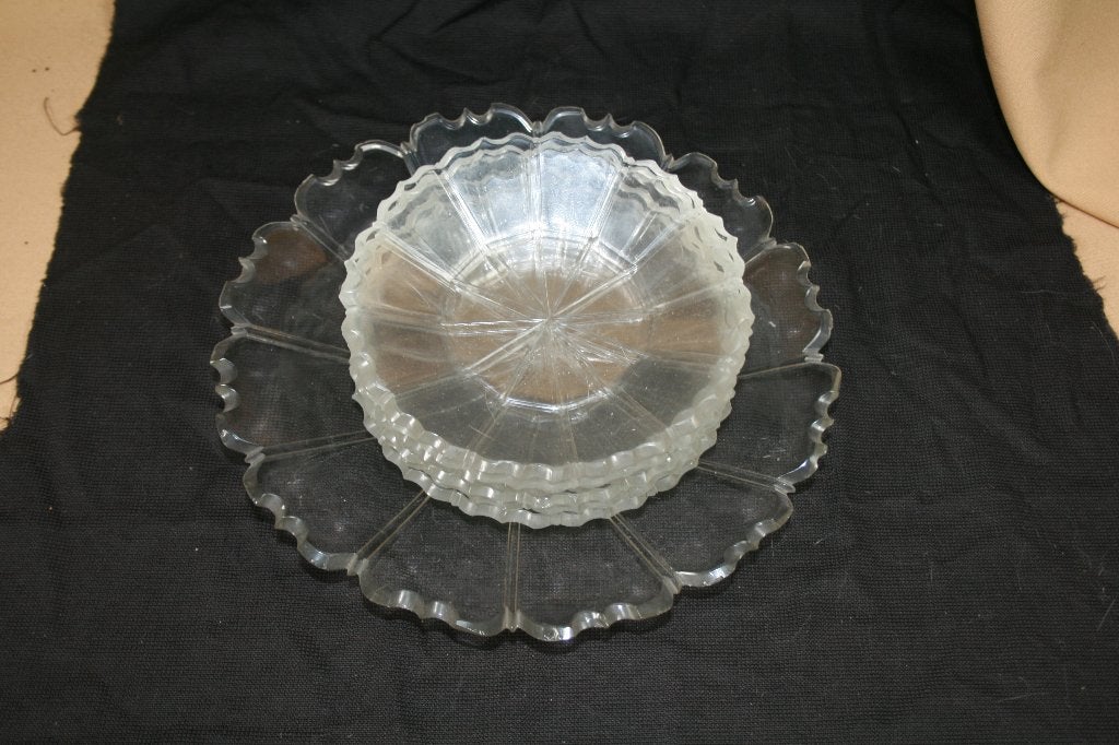 7-delig kristallen schalen set gebakstel, Ophalen of Verzenden