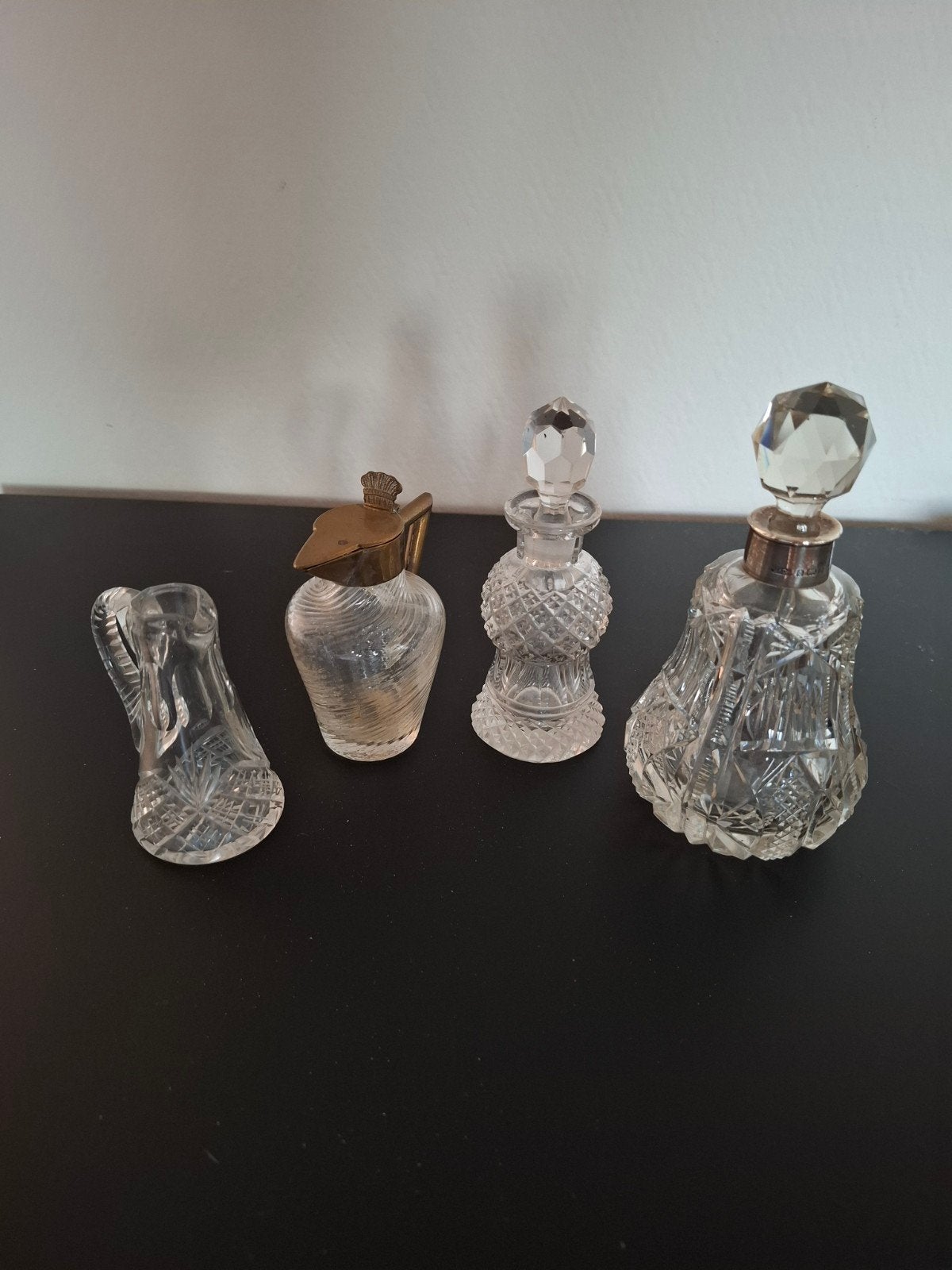 Set van 4 Antieke parfumflesjes, Antiek en Kunst, Ophalen of Verzenden