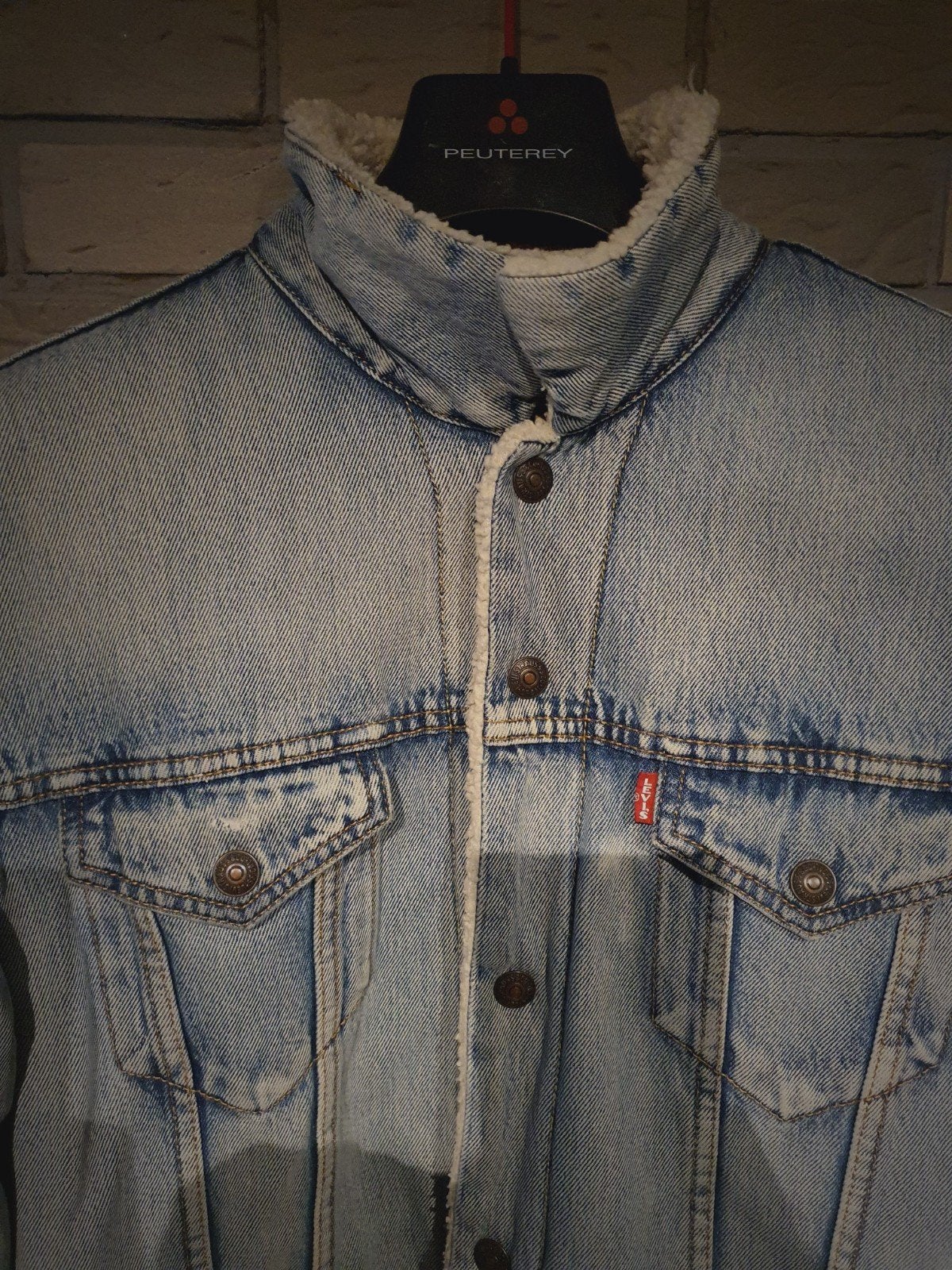 Levi's Premium Sherpa Trucker Jacket - Maat L, Kleding | Heren, Maat 52/54 (L), Levi's Premium, Blauw, Ophalen of Verzenden