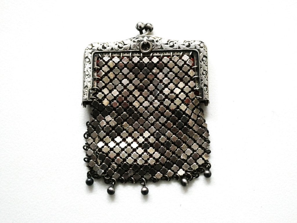 Zilver chatelaine beursje - portomoneetje kleingeld beursje, Ophalen of Verzenden, Zilver