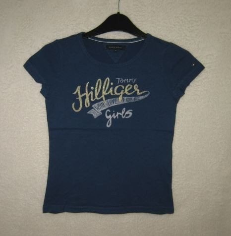 Prachtig blauw TOMMY HILFIGER shirt maat 128., Shirt of Longsleeve, Verzenden, Meisje, Tommy Hilfiger