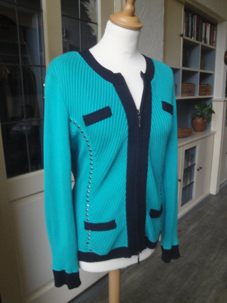 Aquagroen/zwart vestje WITTEVEEN maat M, Kleding | Dames, Maat 38/40 (M), Meerkleurig, Ophalen of Verzenden, Zo goed als nieuw