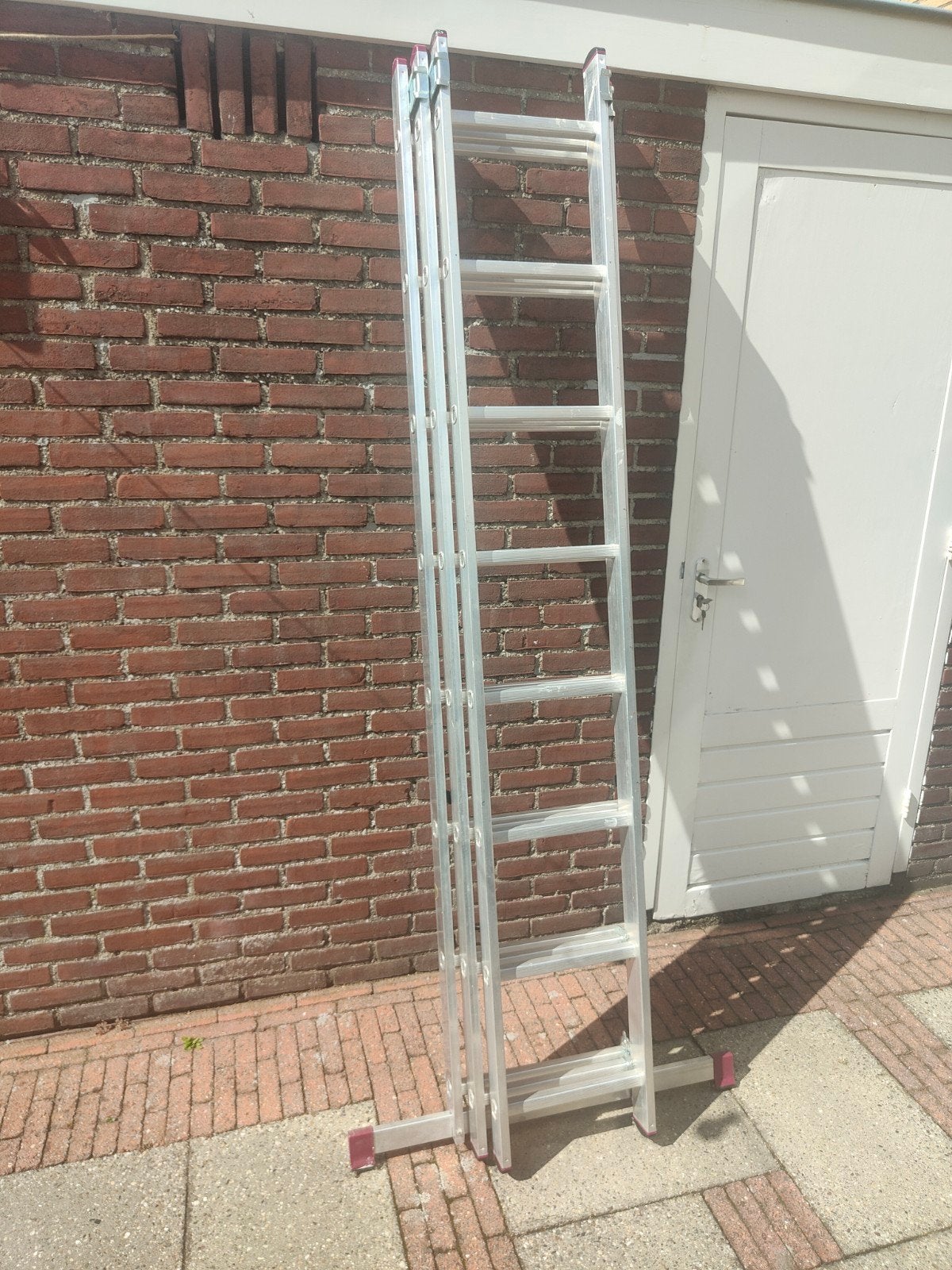 Gamma Reformladder 3x8 treden - 2.25m/3.65m/5.05m, Ophalen, Gebruikt, Ladder, Opvouwbaar of Inschuifbaar