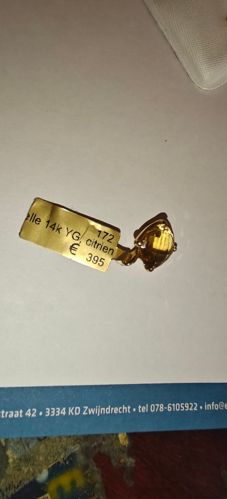 14k Gouden Kettinghanger met Citrien Steen, Overige voorstellingen, Geel, Nieuw, Ophalen of Verzenden