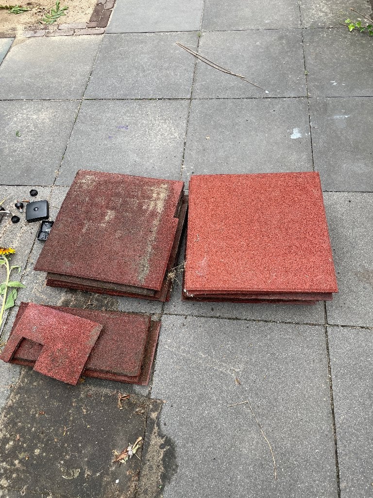 Kunststof terrastegels 50x50cm, Tuin en Terras, Ophalen, Kunststof, Gebruikt, Minder dan 5 m²