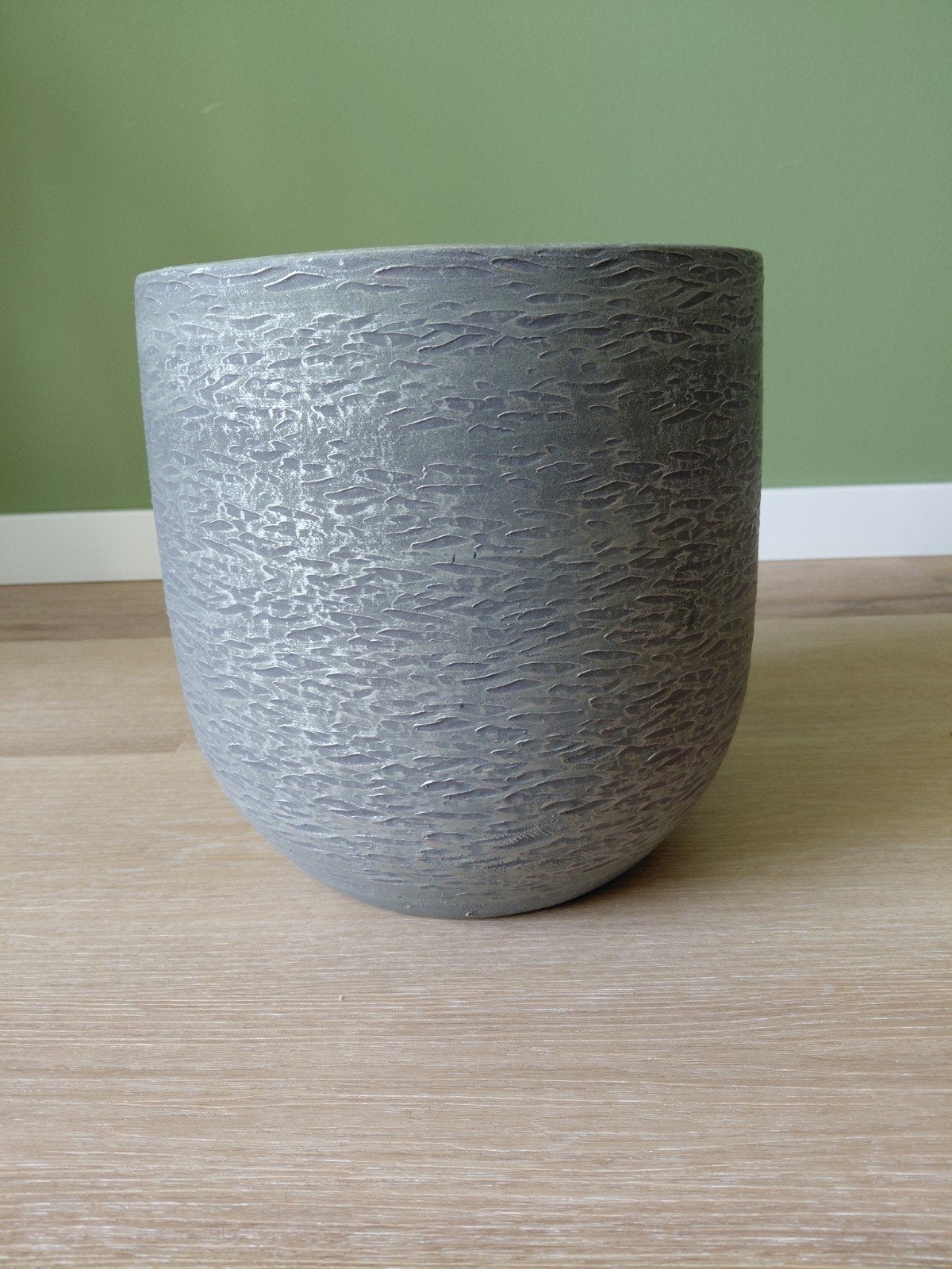 Bloempot Intratuin - Grijs, 27 cm hoog, 20 cm doorsnede, Ophalen, Overige materialen, Gebruikt, Rond