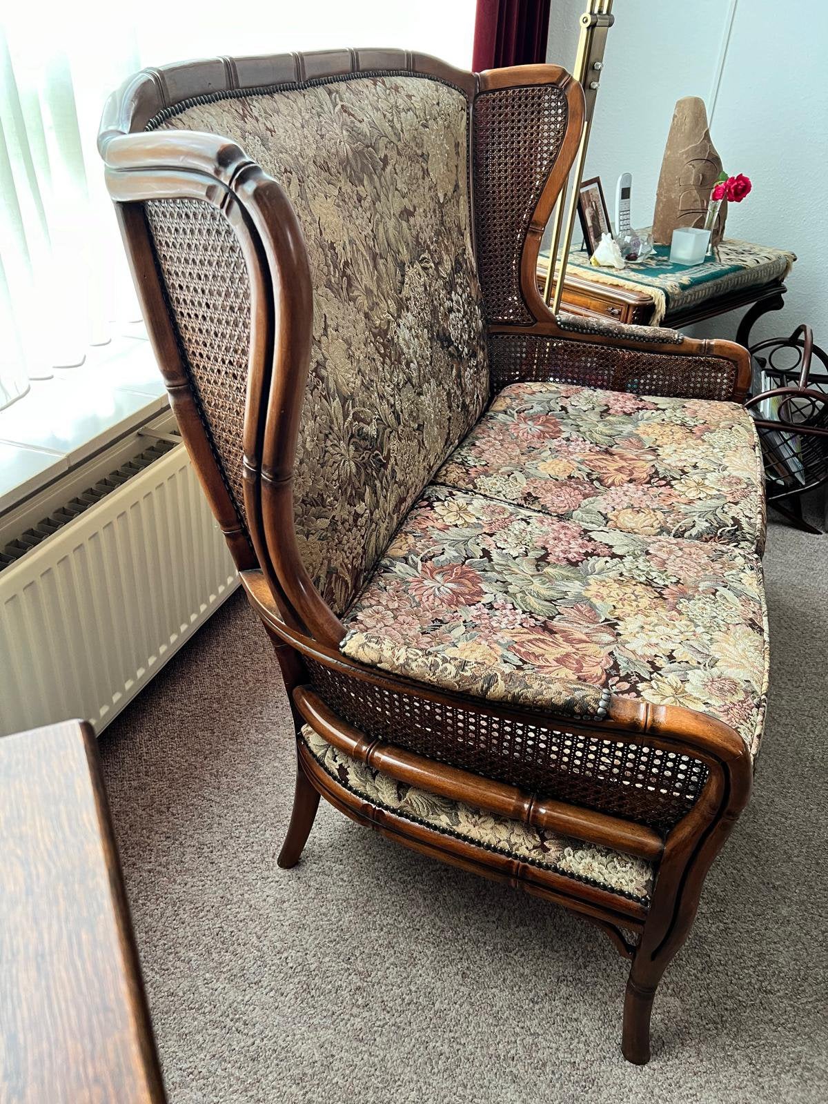 Bankje met bijpassende stoel en voetenbankje, Ophalen, Minder dan 50 cm, Minder dan 75 cm, Zo goed als nieuw