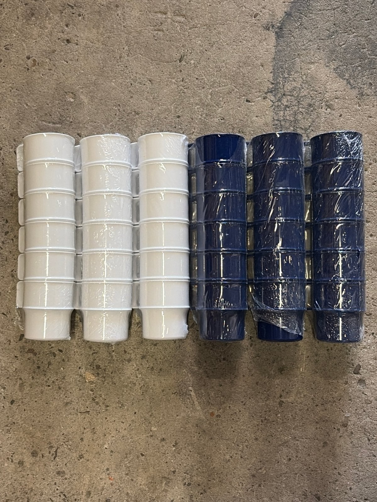 Set van 40 Nieuwe Koffiekopjes - Wit & Blauw, Overige typen, Kunststof, Nieuw, Ophalen of Verzenden