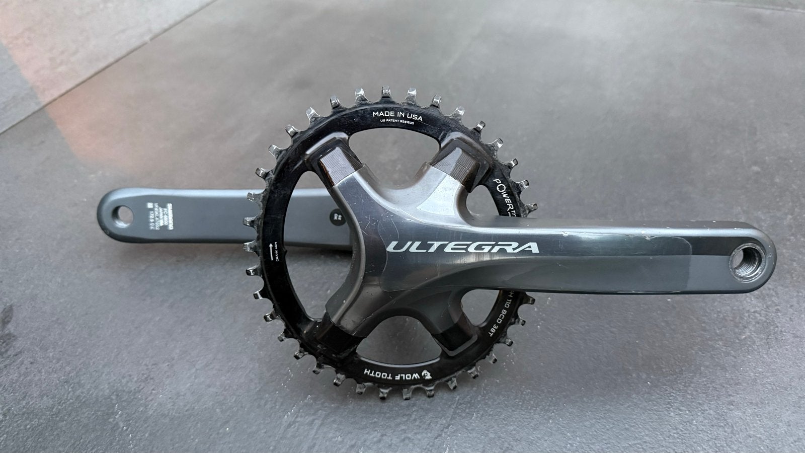 Shimano Ultegra FC-6800 Crankstel met Wolf Tooth 38T, Crankstel of Pedalen, Gebruikt, Ophalen of Verzenden, Aluminium