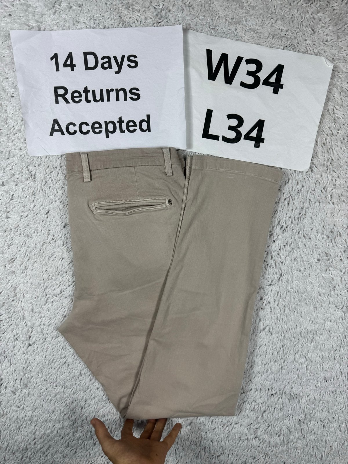 Replay Benni X-L.I.T.E. Chino Regular Fit Beige W34 L34 3395, Beige, Overige maten, Ophalen of Verzenden, H