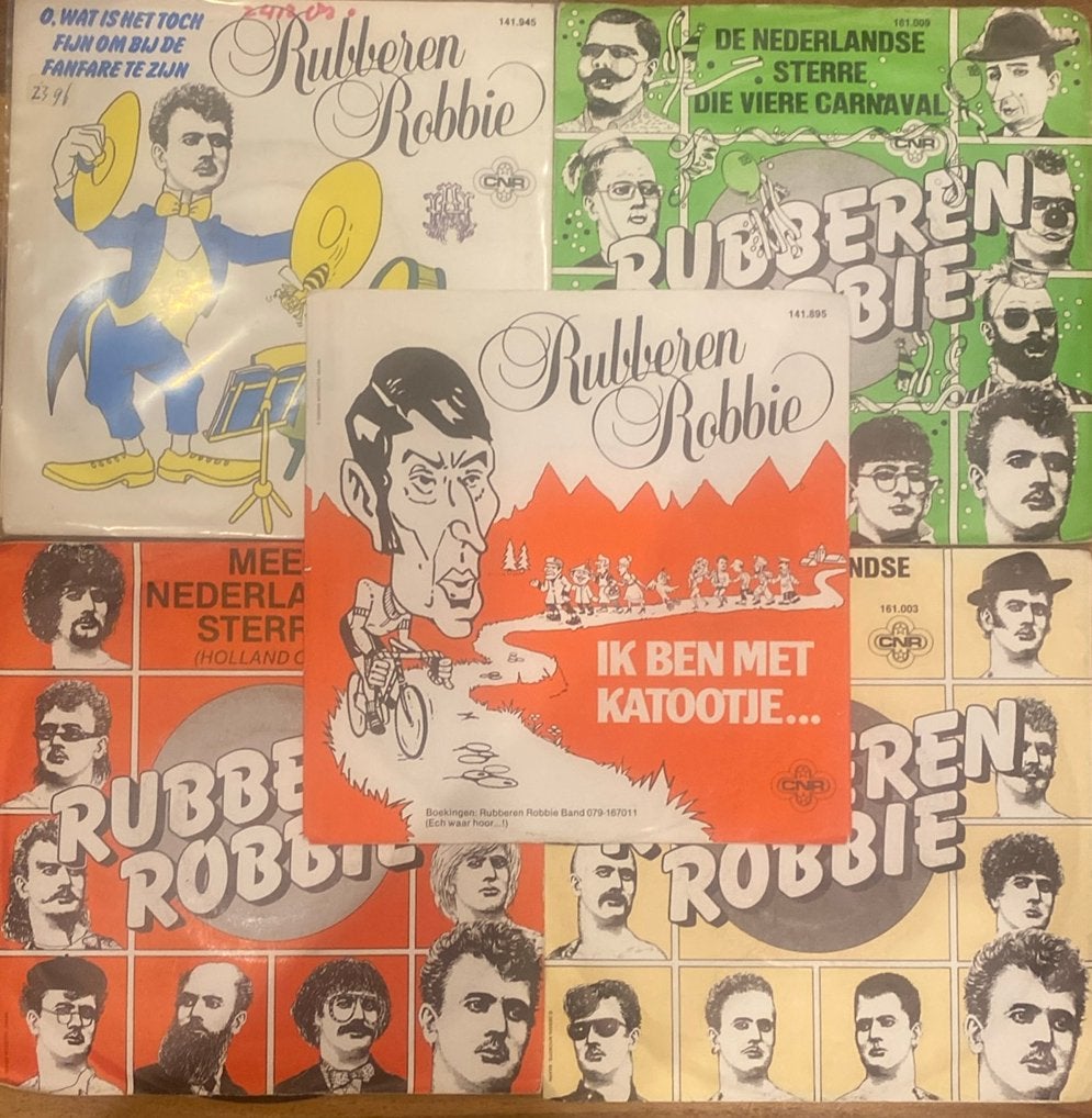 5 Singles van Rubberen Robbie, Cd's en Dvd's, Vinyl | Nederlandstalig, Gebruikt, Fotohoes, 7 inch, Ophalen of Verzenden