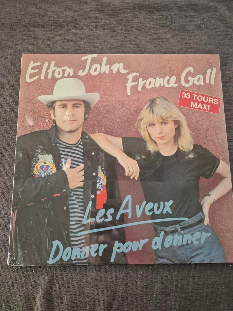 Lp maxi single Elton John France Gall Les Aveux, Cd's en Dvd's, Vinyl | Pop, Ophalen of Verzenden, Zo goed als nieuw, 12 inch