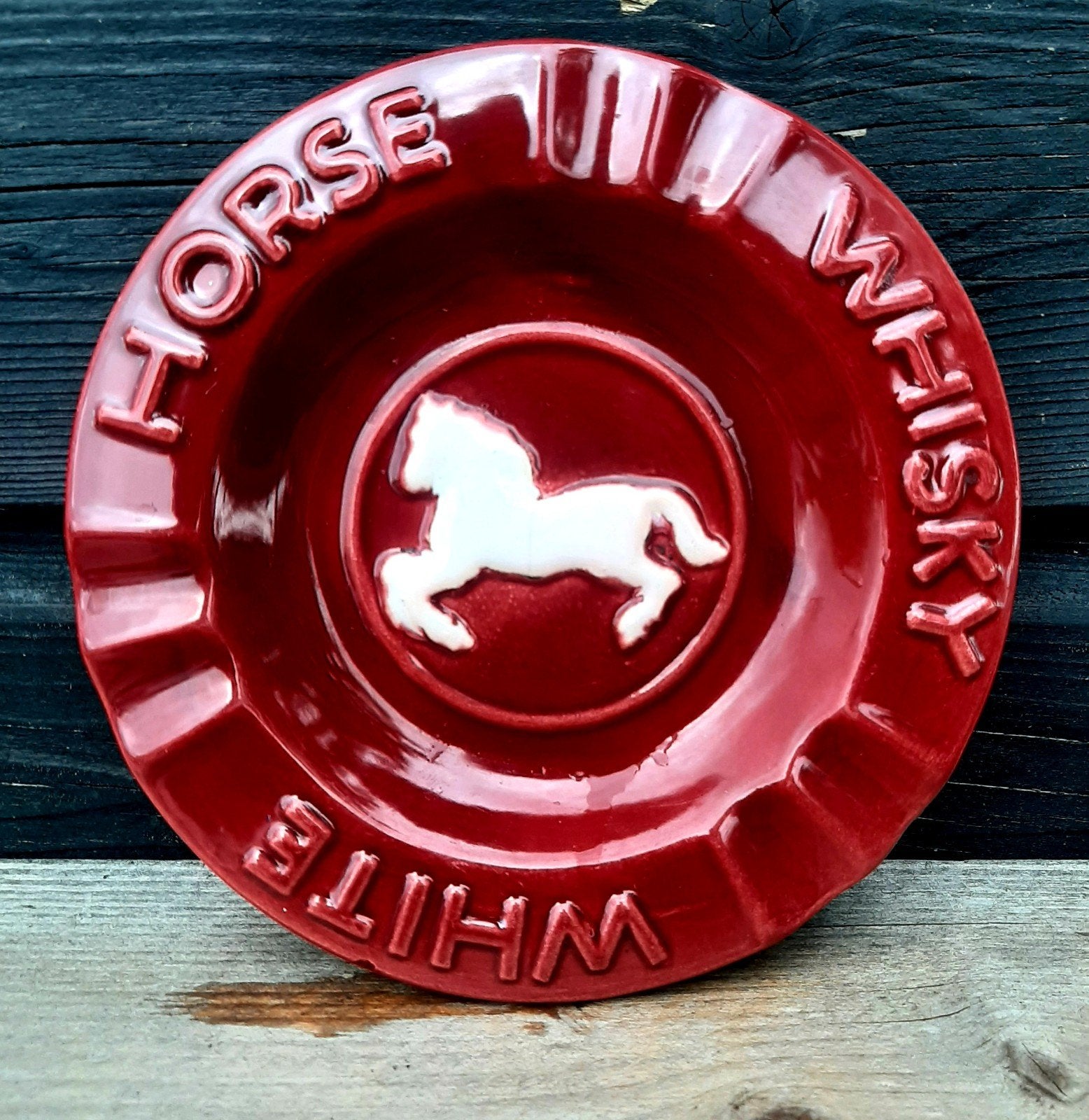 Vintage - WHITE HORSE - Asbak - (Whisky), Ophalen of Verzenden, Zo goed als nieuw, Asbak